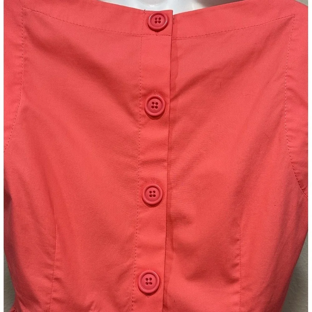 KATE SPADE Peplum Popover Top Women's 6 Sleeveless Pink Side Zip Back Buttons